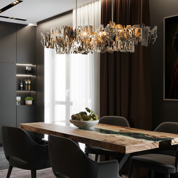 Simple Artistic Metal Dining Table Chandelier