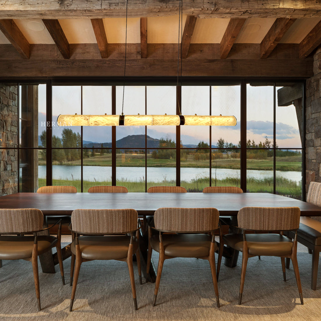 Alabaster Magnificence Art Linear Chandelier