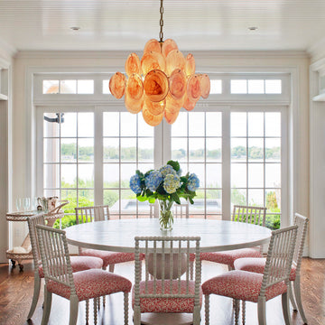 Murano Chandelier 36 Pink Disks