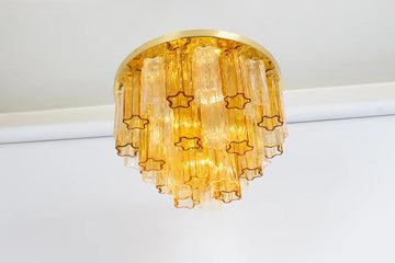 1 of 3 Tronchi Murano Glass Flush mount light Kalmar, Austria, 1960s