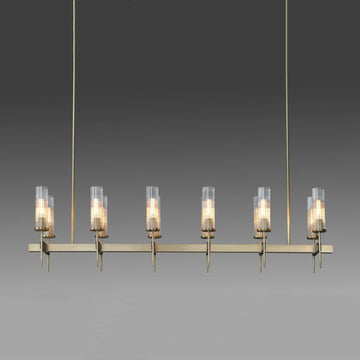 Cylinder Modernist Brass Chandelier