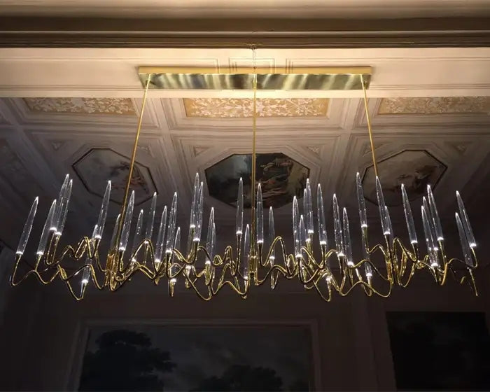 Pezzo Crystal Long Chandelier L78'' 59'' 40''
