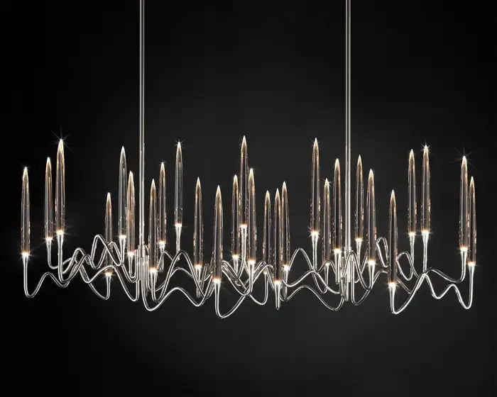 Pezzo Crystal Long Chandelier L78'' 59'' 40''