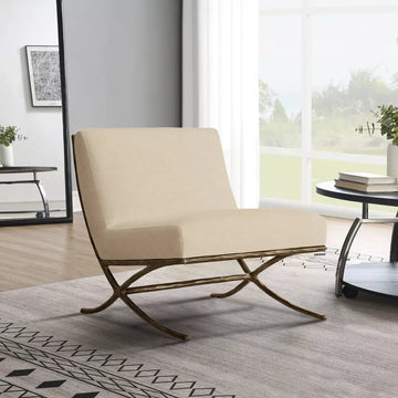 Thaddeus X-base Leather Slipper Chair