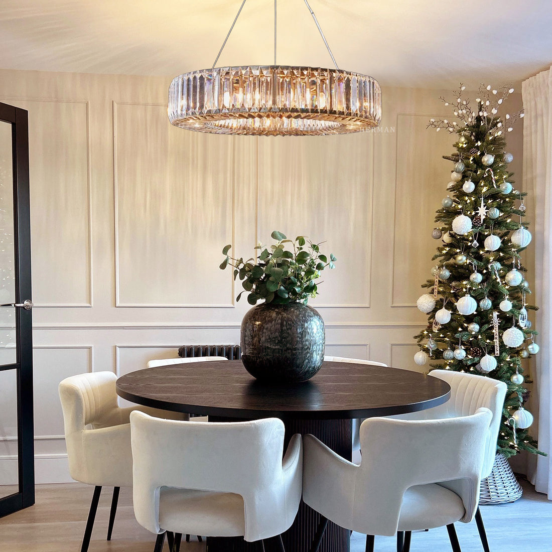 Lita Round Crystals Chandelier