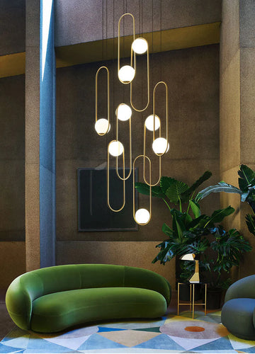 Luminous Modern LED Opal Glass Chandelier by Aurorae Lighting