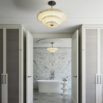 White onyx pendant light
