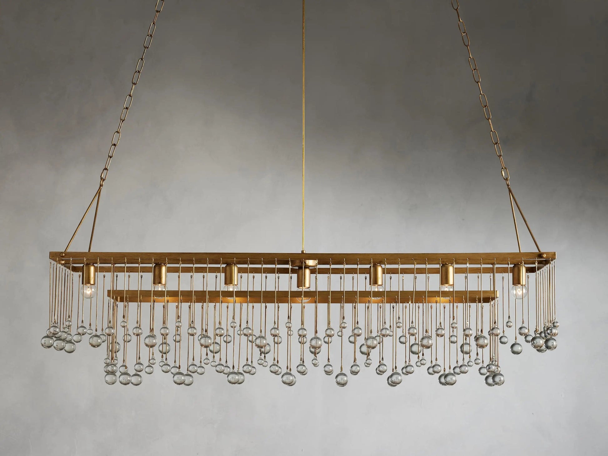 Aubrey Crystal Ball Rectangular Chandelier 47'' 60''