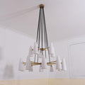 White Ceramics 2-Tier Round Chandelier 44