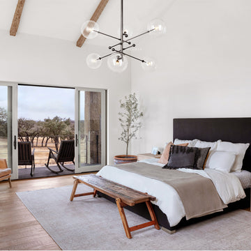 RD15 6 - Light Modern Brass Chandelier 55.63" - Schwung