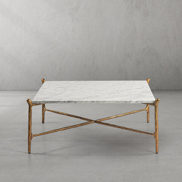 Thaddeus Square Horn Marble Coffee Table 39" 50"