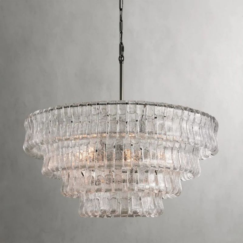 Amor 4-Tier Glass Round Chandelier 36"