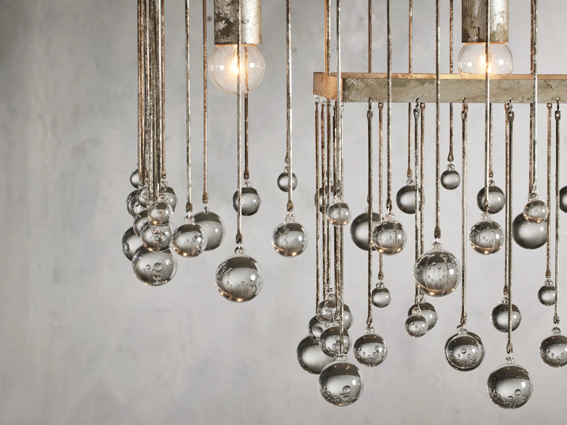 Aubrey Crystal Ball Rectangular Chandelier 47'' 60''