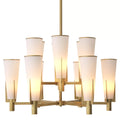 Dino Double Modern Brass Chandelier - (Antique Brass Finish/White Glass)
