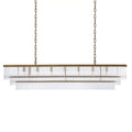 East Rectangle Modern Brass Glass Chandelier