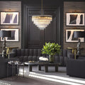 East Single Modern Glass Chandeliers (Antique Brass Finish/Clear Glass)