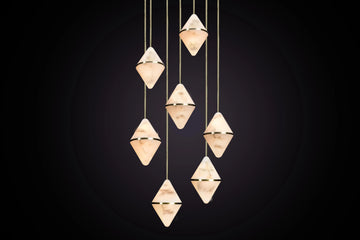 Gem Circular Cluster Alabaster Chandelier 7