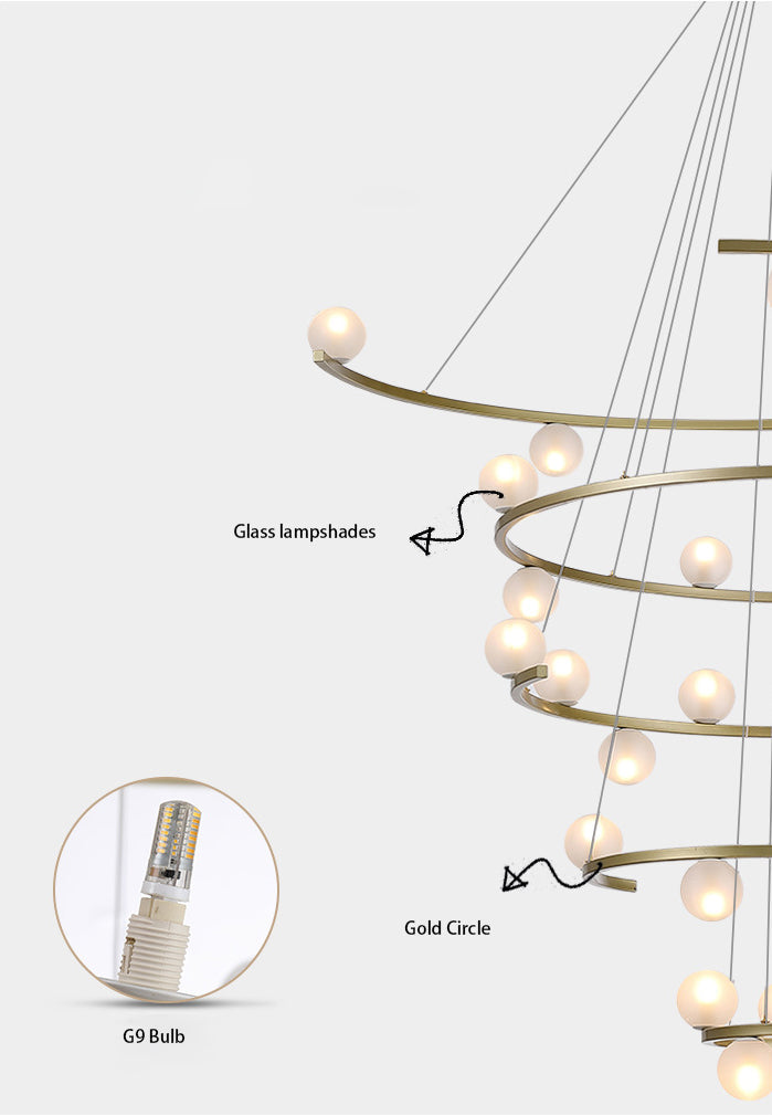 Modern Half Ring LED Chandelier by Aurorae Lighting