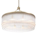Hector L Modern Brass Glass Chandelier - (Light Brushed Brass Finish/Clear Glass)
