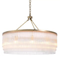 Hector L Modern Brass Glass Chandelier - (Light Brushed Brass Finish/Clear Glass)