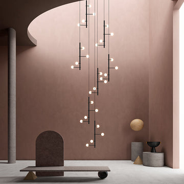 Modern Multi-Arm Opal Chandelier by Aurorae Lighting