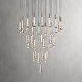 Raindrop Glass Round Solitaire Chandelier