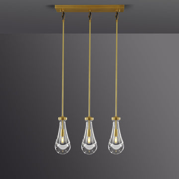 Raindrops Rectangular Chandelier 22" rod