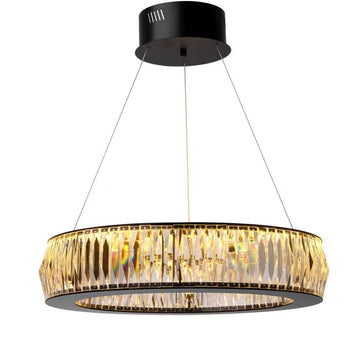 Vancouver S Modern Chandelier (Black Finish & Glass)
