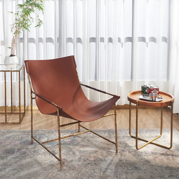 Thaddeus Brown Leather Lounge Chair