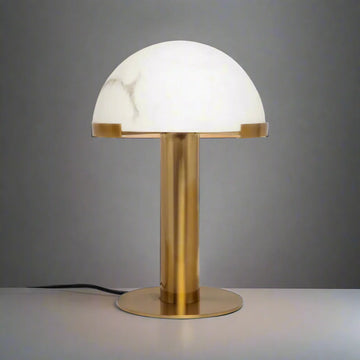 Copper And Alabaster Dome Table Lamp