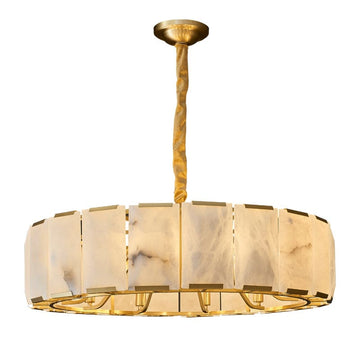 Round Alabaster Halo Chandelier