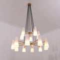 White Ceramics 2-Tier Round Chandelier 44