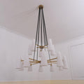 White Ceramics 2-Tier Round Chandelier 44