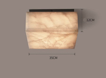 Square Natural Marble Flush Mount