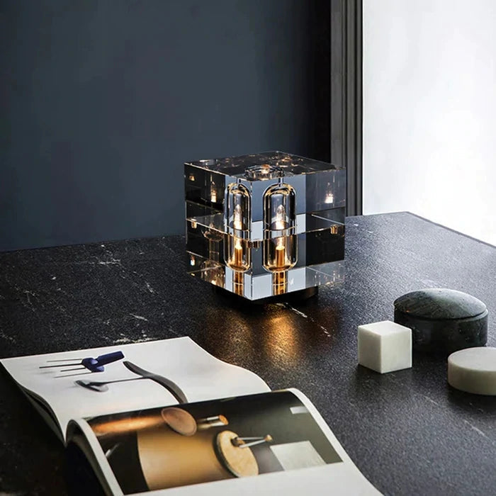 Modern Square Crystal Table Lamp 6.6โณH