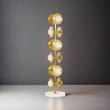 Sculptural Alabaster & Brass Floor Lamp
