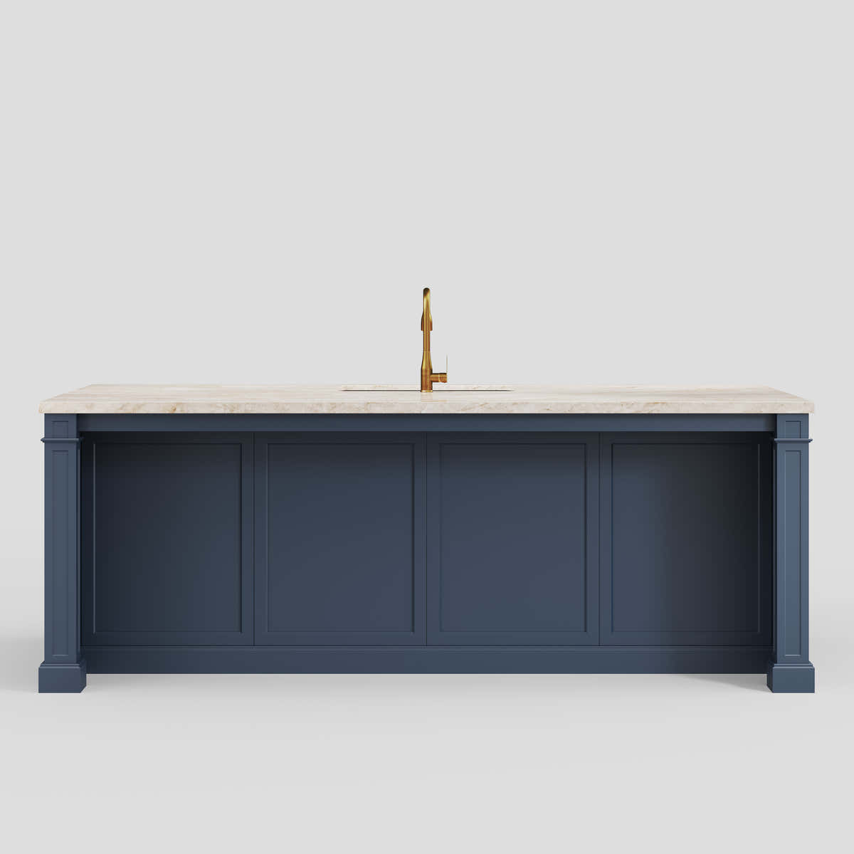 Custom Stone Kitchen Island - blue