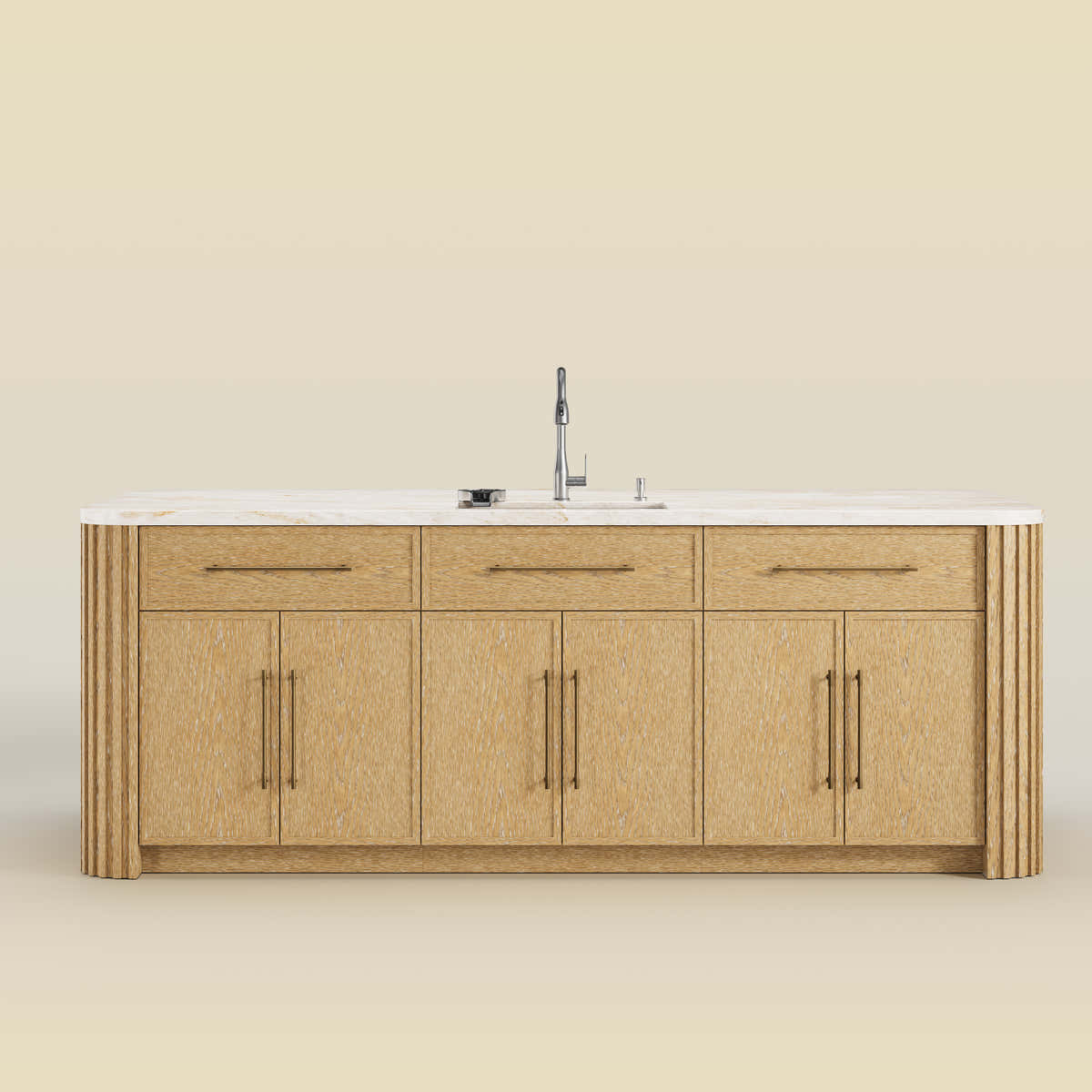 Custom Stone Kitchen Island