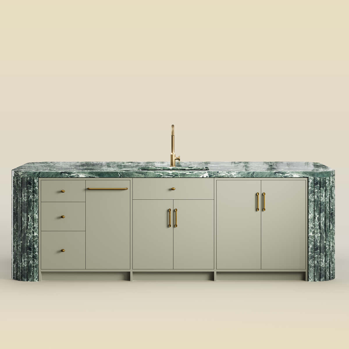 Custom Stone Kitchen Island