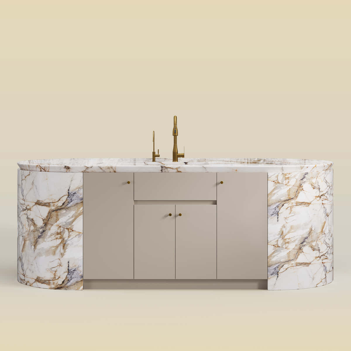Custom Stone Kitchen Island