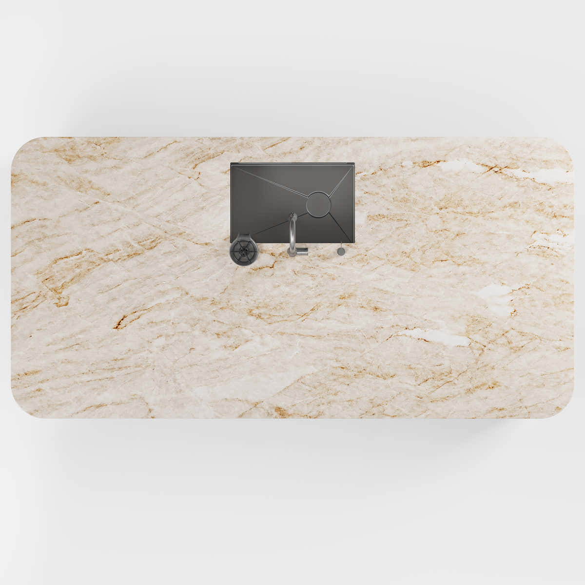 Custom Taj Mahal Stone Kitchen Island