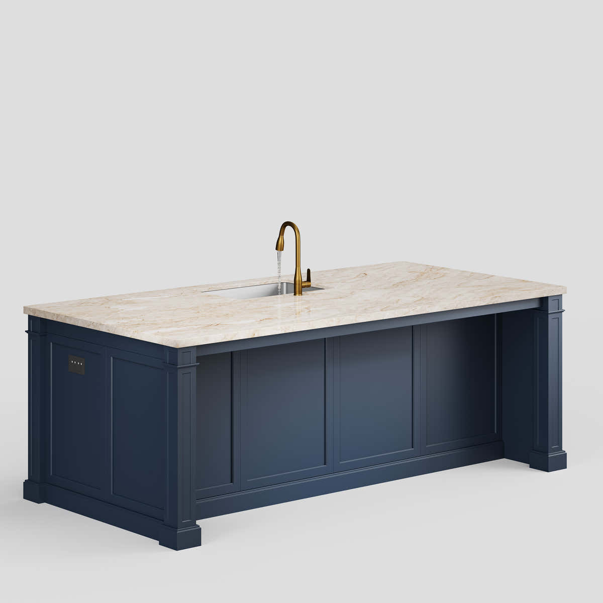 Custom Stone Kitchen Island - blue
