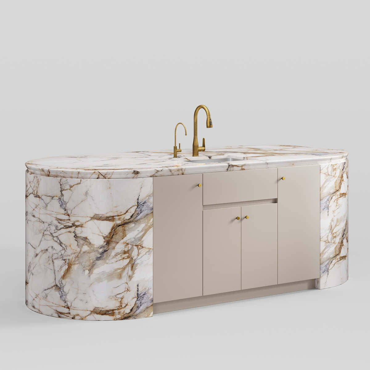 Custom Stone Kitchen Island