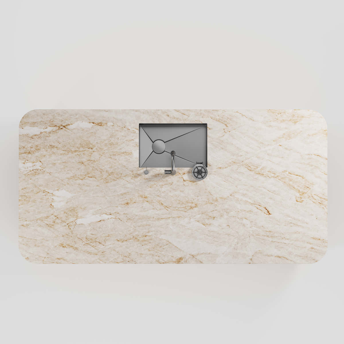 Custom Stone Kitchen Island