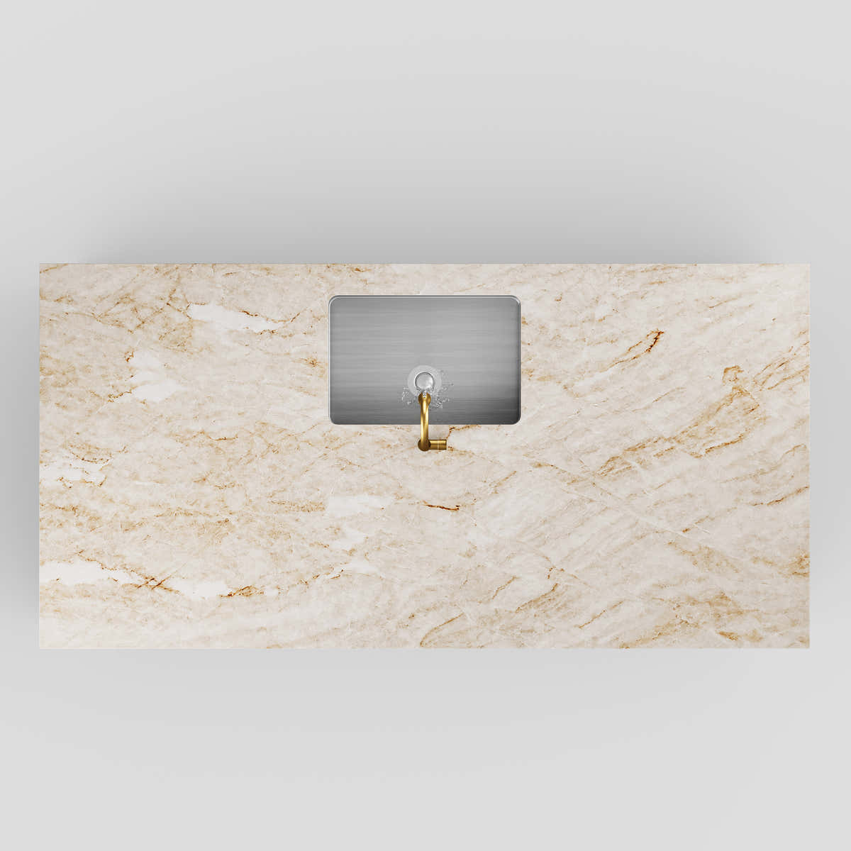 Custom Stone Kitchen Island - blue