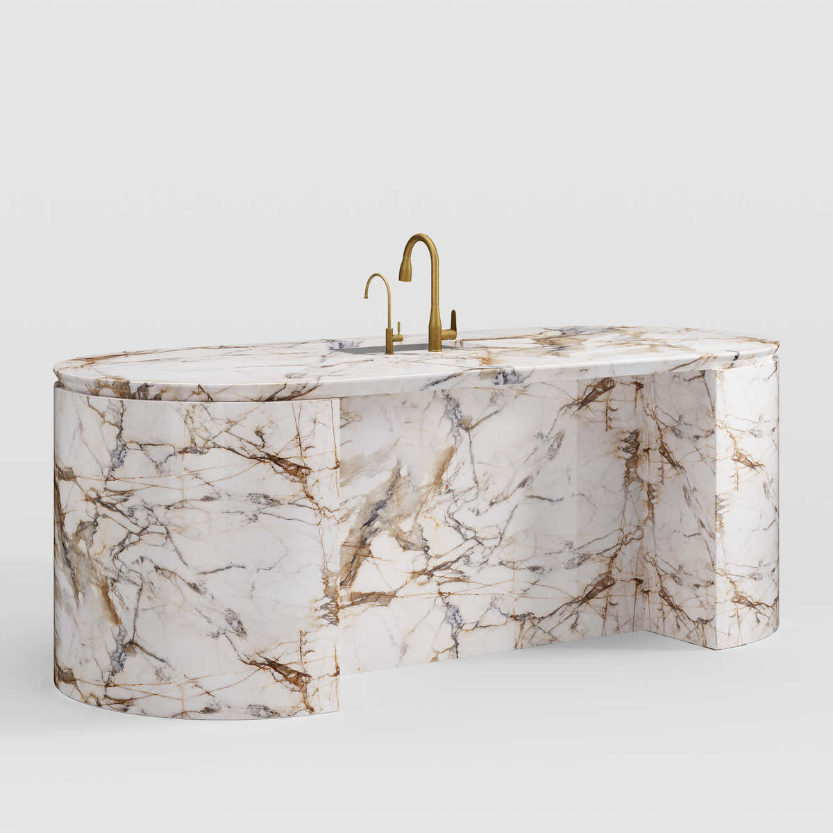Custom Stone Kitchen Island