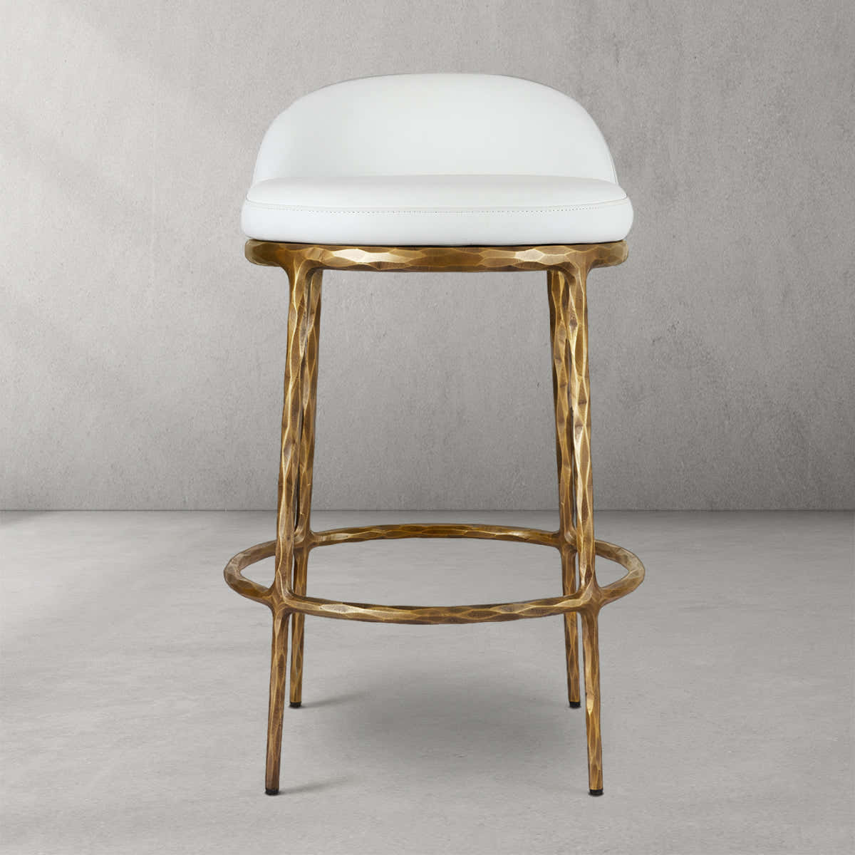 Hand-Forged Metal Bar Swivel Counter Stool
