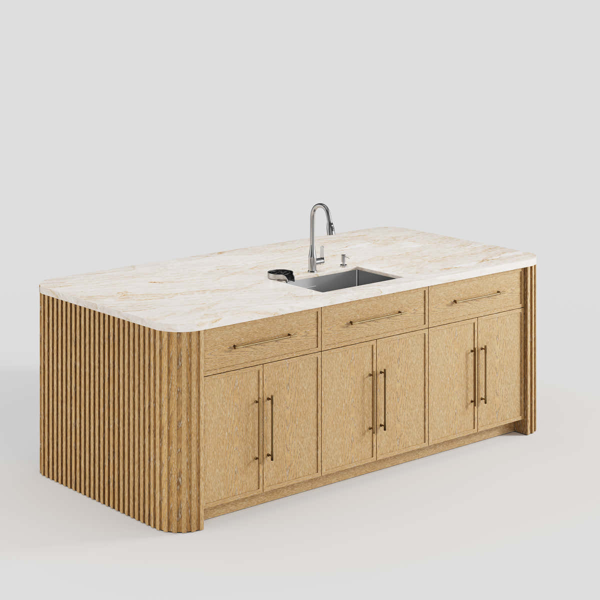 Custom Stone Kitchen Island