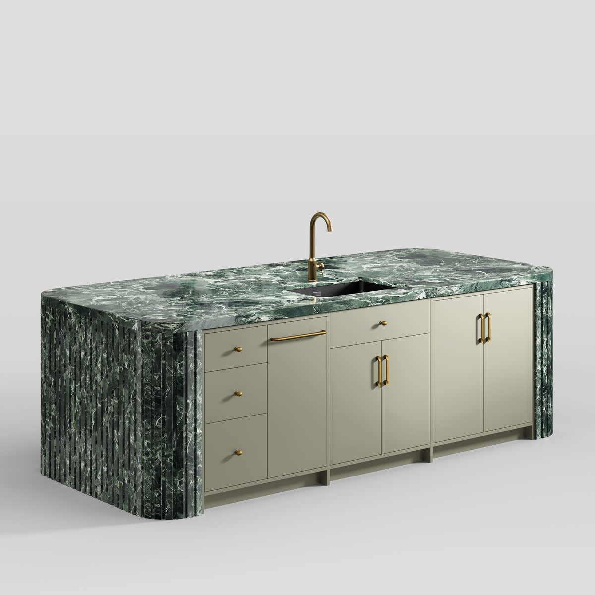 Custom Stone Kitchen Island