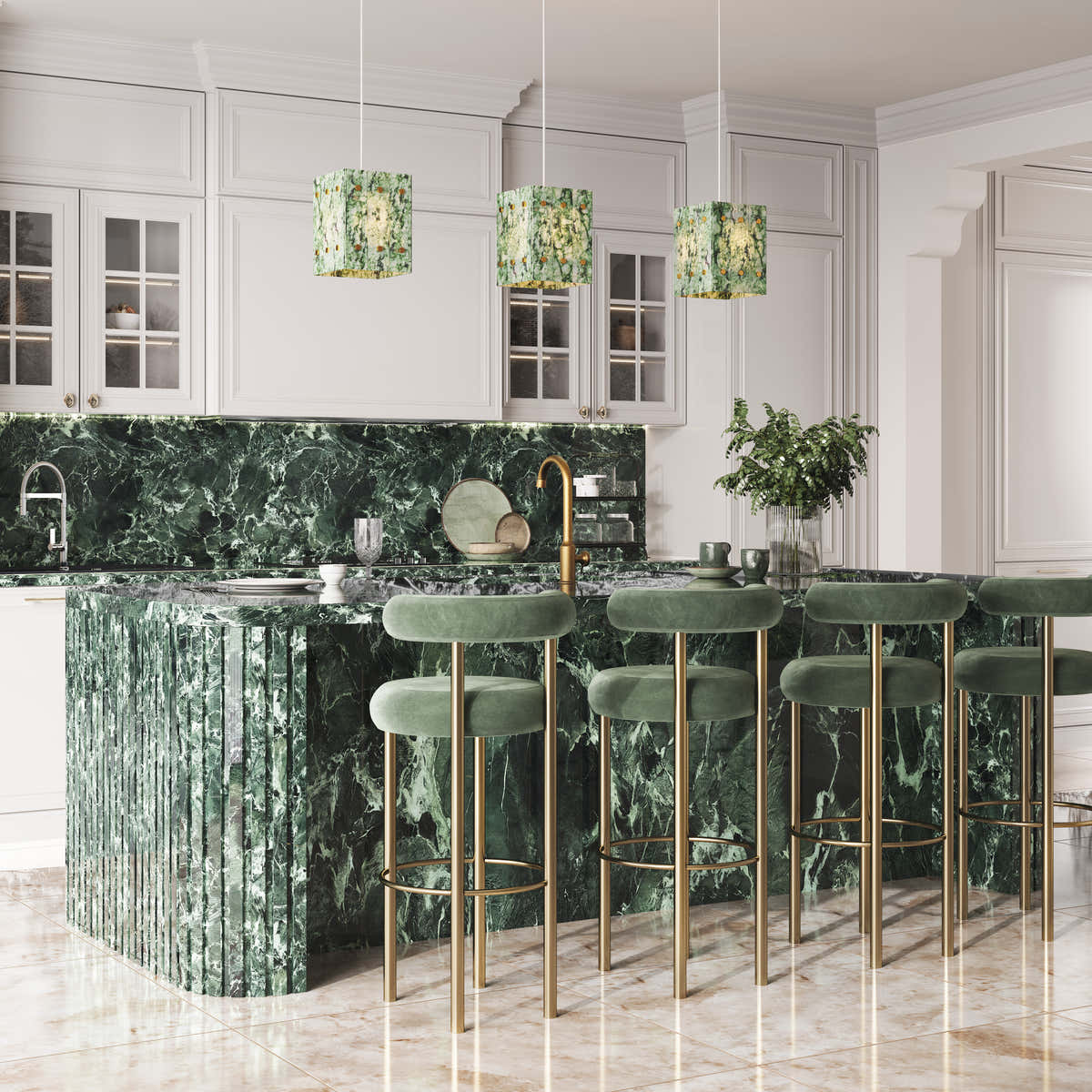 Custom Stone Kitchen Island